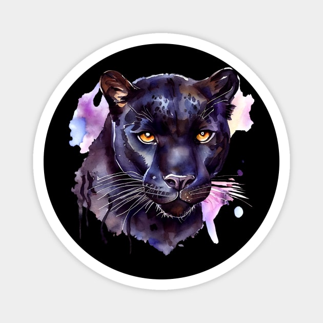 Black Panther Artwork, Watercoulor Painting Magnet by KOTOdesign